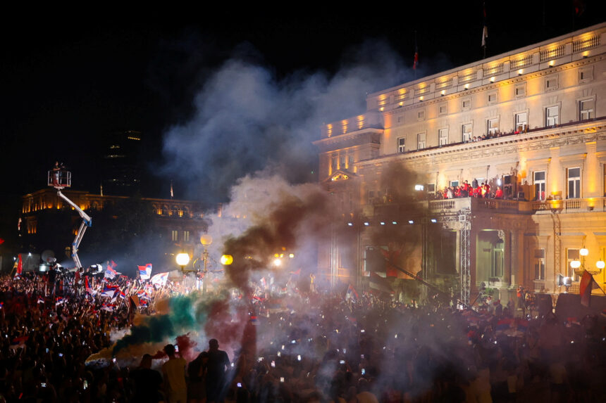 Serbijos olimpiečių sutikimas Belgrade (Scanpix nuotr.)