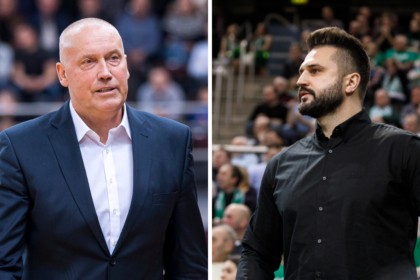 Rimas Kurtinaitis ir Linas Kleiza (BNS Foto nuotr.)