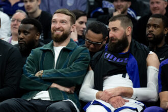 Domantas Sabonis ir Jonas Valančiūnas (Scanpix nuotr.)