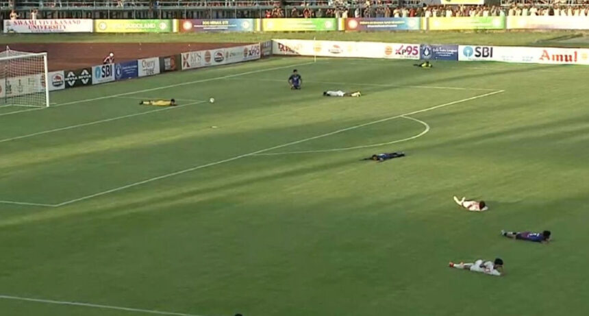 Neįprastas atvejis: futbolo mačą nutraukė užplūdusios bitės