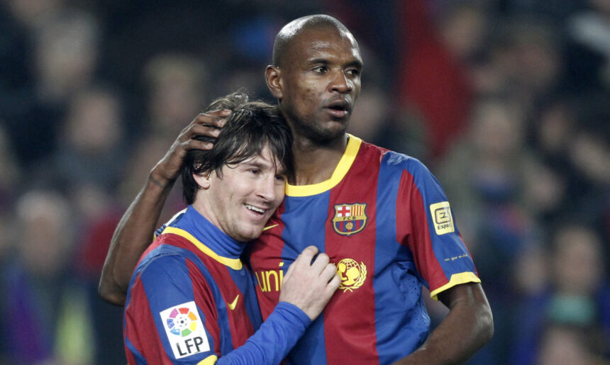 Lionelis Messi ir Ericas Abidalis (Scanpix nuotr.)