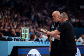 Rimas Kurtinaitis ir Tomas Pačėsas (BNS Foto nuotr.)