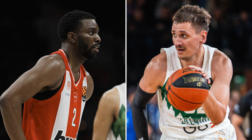Keenanas Evansas ir Edgaras Ulanovas (zalgiris.lt/LKL nuotr.)