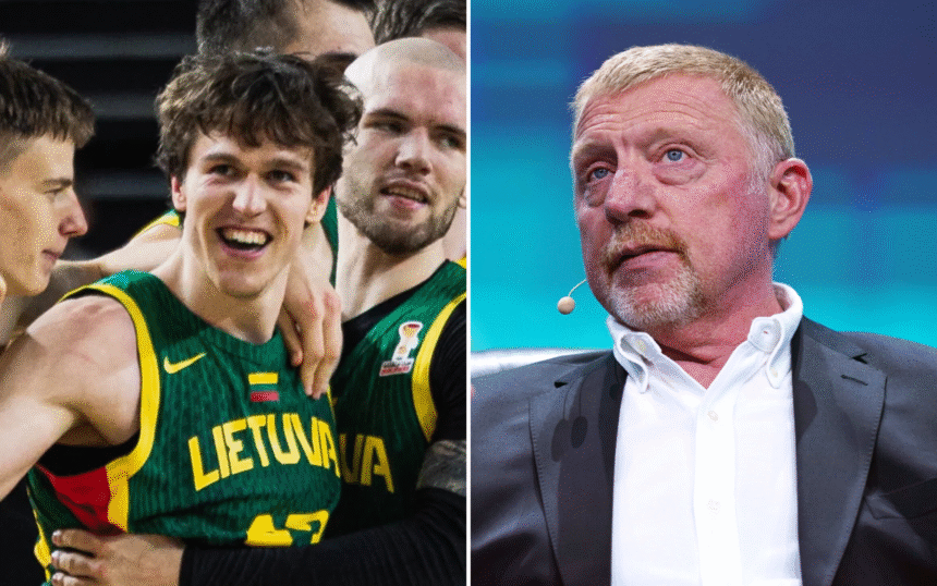 Ignas Sargiūnas ir Borisas Beckeris (FIBA/Scanpix nuotr.)