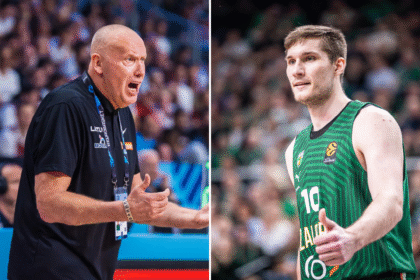 Rimas Kurtinaitis ir Ąžuolas Tubelis (FIBA/BNS Foto nuotr.)