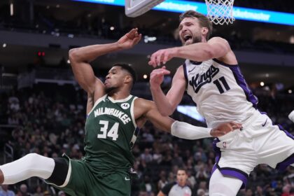Domantas Sabonis ir Giannis Antetokounmpo (Scanpix nuotr.)