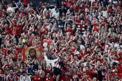 Pirėjo „Olympiacos“ fanai. Scanpix nuotr.