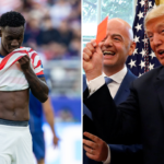 Folarinas Balogunas ir Donaldas Trumpas (Scanpix nuotr.)