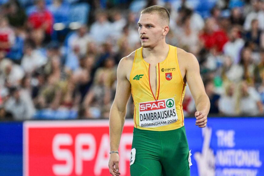 Adas Dambrauskas Europos čempionato 100 metrų bėgime užėmė 15 vietą