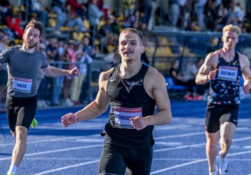 Adas Dambrauskas Europos čempionato atrankoje 100 m įveikė per 10,57 sek.
