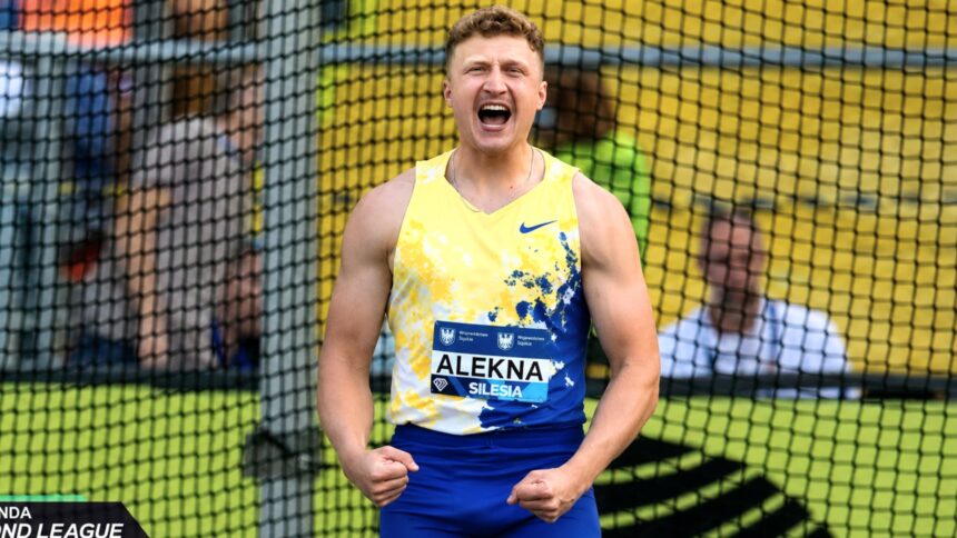 Deimantinės lygos varžybose Mykolas Alekna net keturis kartus diską pasiuntė už 70 metrų ribos.